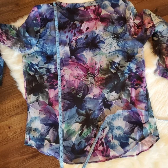 Christopher & Banks Watercolor Print Blouse - Picture 5 of 7